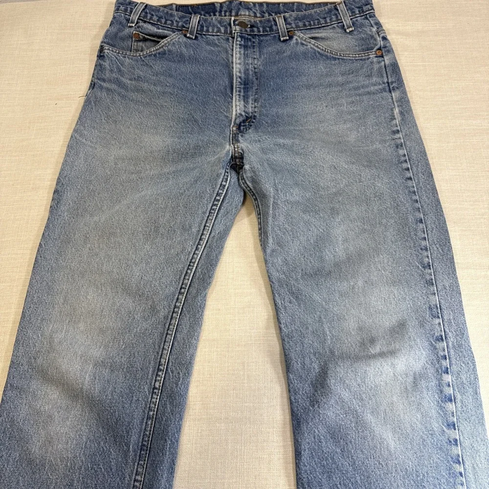 Vtg Levis 517 Jeans Mens 38X36 Blue Denim Bootcut Orange Tab 90s Made in USA